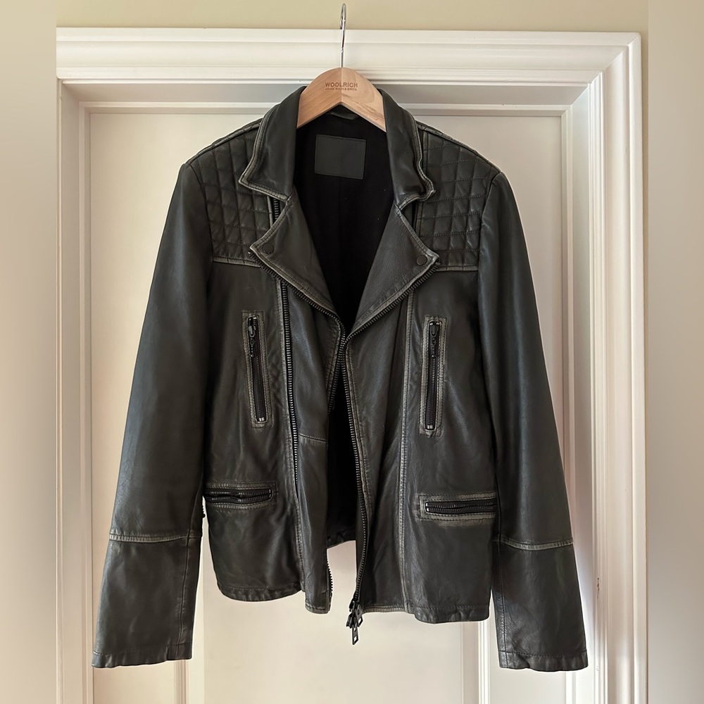 Allsaints Cargo Leather Biker Jacket